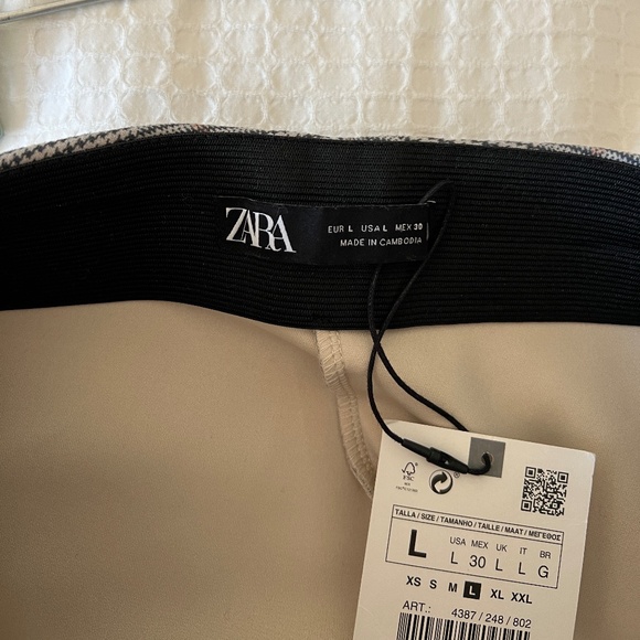 ZARA Plaid Pull-On Leggings/Pants NWT Size Large - Picture 6 of 7